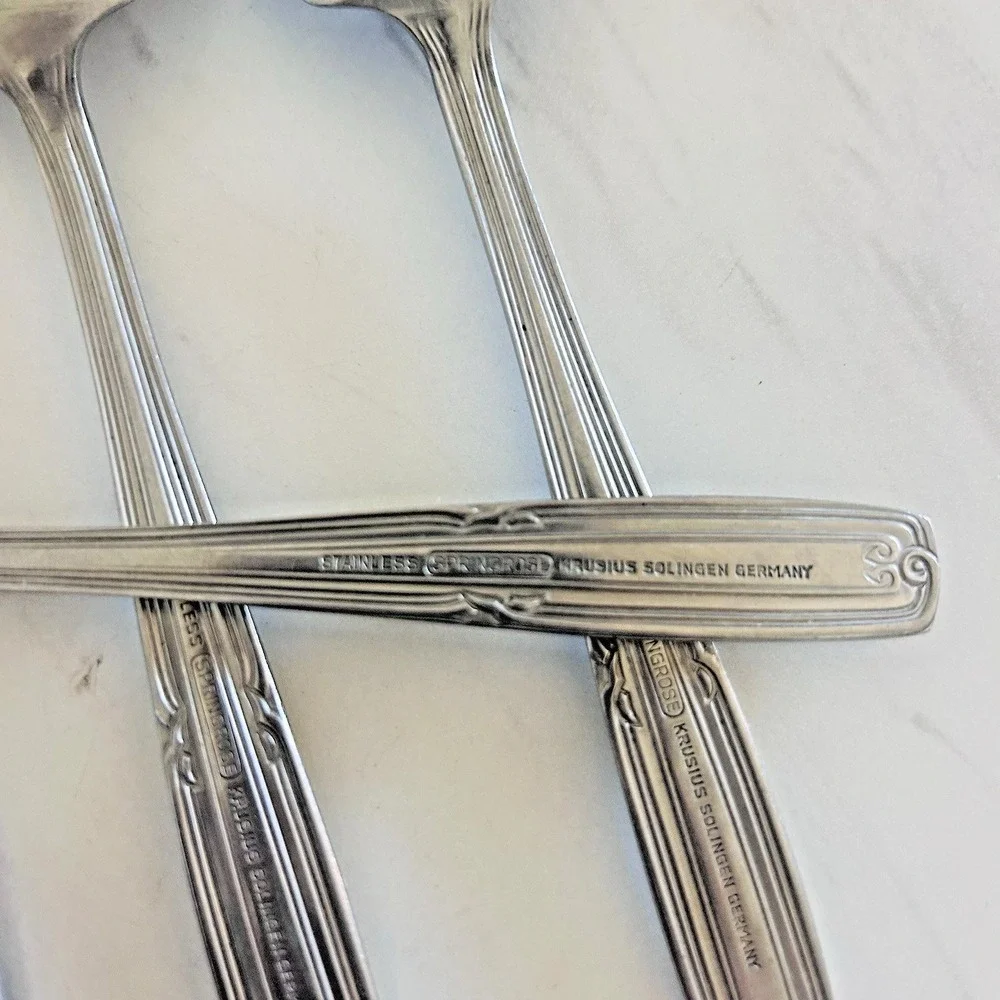 Solingen Germany Krusius‎ Springrose Stainless Soup Spoon 6